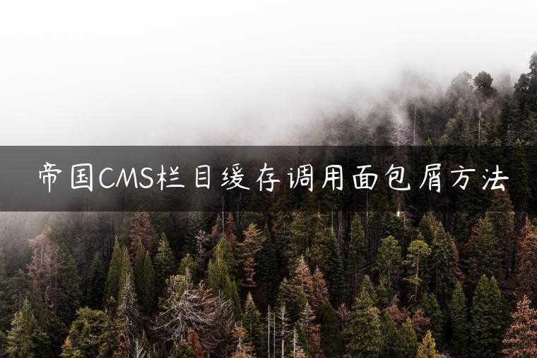 帝国CMS栏目缓存调用面包屑方法
                     第一张