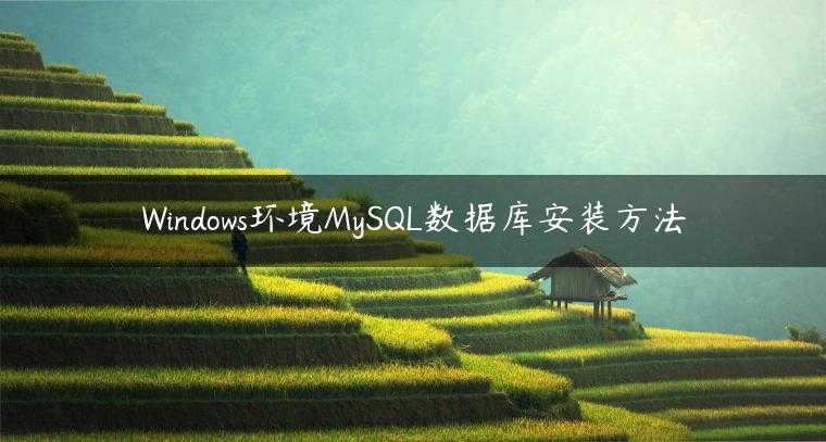 Windows环境MySQL数据库安装方法
                     第一张