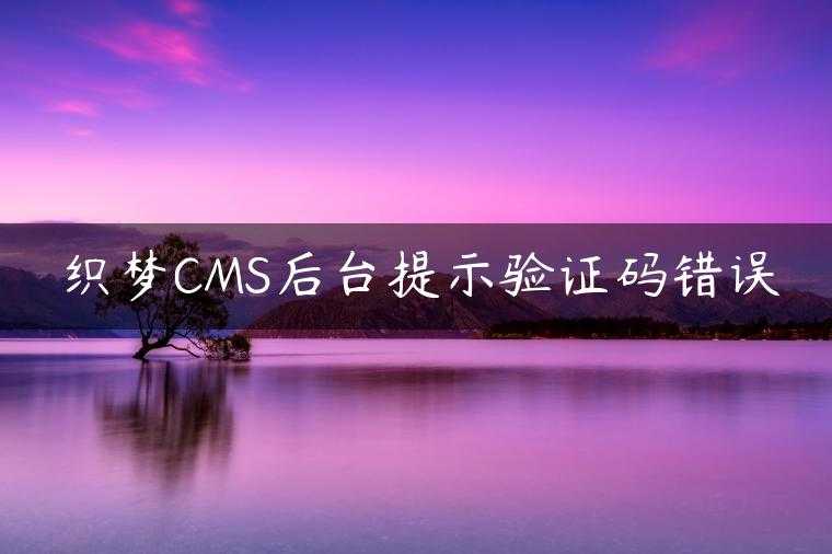 织梦CMS后台提示验证码错误
                     第一张