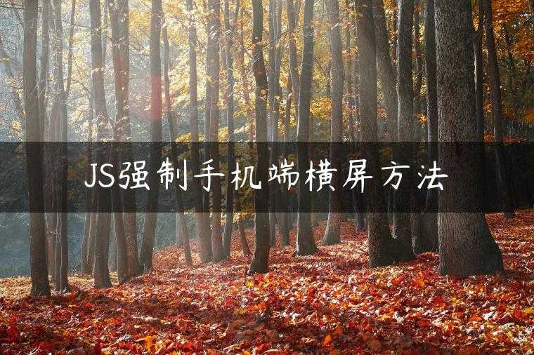 JS强制手机端横屏方法
                     第一张