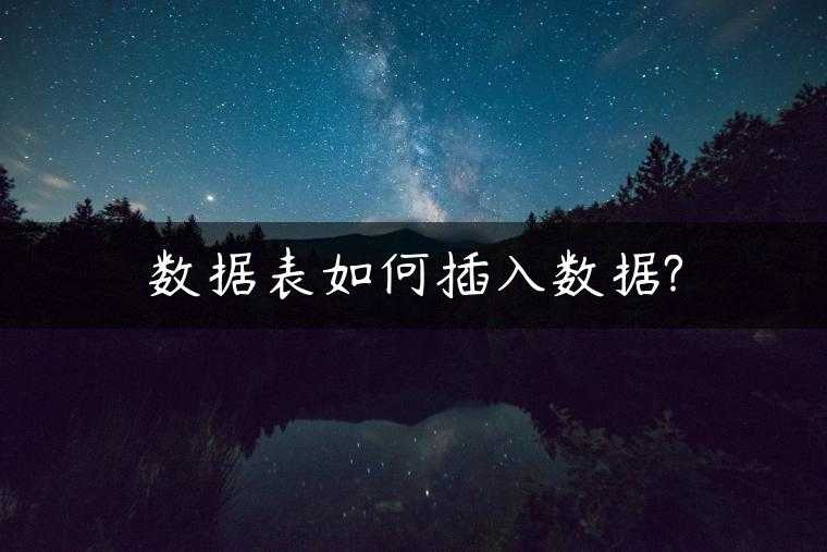 数据表如何插入数据?
                     第一张