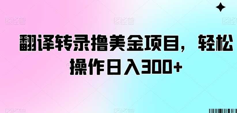 翻译转录撸美金项目,轻松操作日入300+ 随便写写 第1张