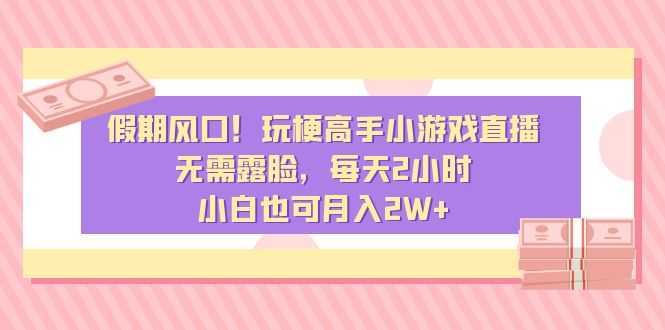 假期风口！玩梗高手小游戏直播，无需露脸，每天2小时，小白也可月入2W+ 随便写写 第1张